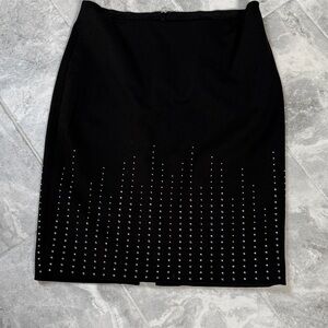 White House Black Market Black Studded Pencil Skirt